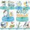 10Pcs The Big One Honeycomb Centerpieces for Summer Beach 1st Birthday Party Decoration Surfing Beach 1 Year Old Birthday Table Centerpieces Supplies for Baby Kid Birthday Table Topper Decor